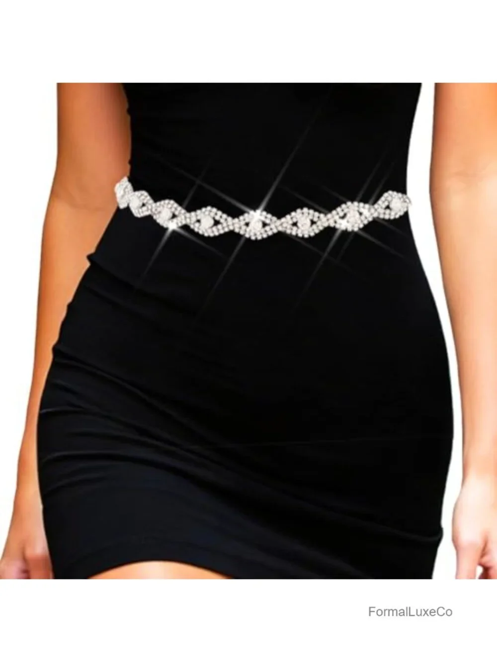 Rhinestone Chain Belt Bling Waist Accessories Sparkly Diamond Dress Belt